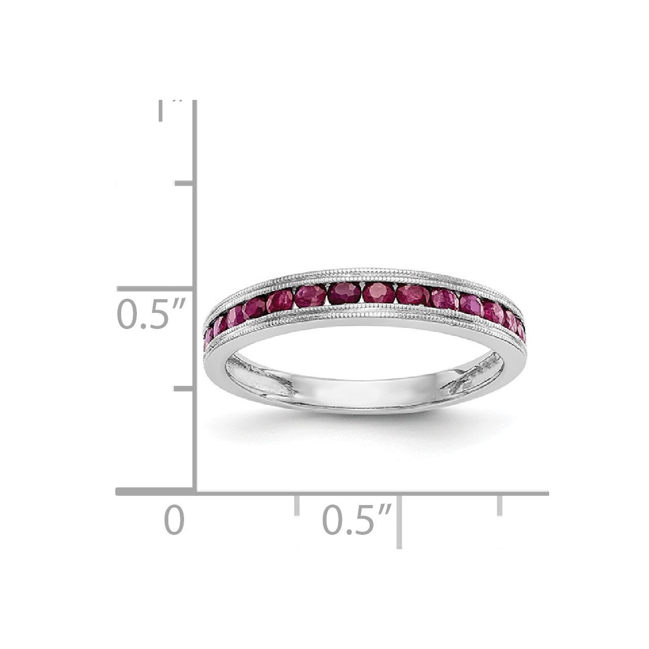 14k White Gold Ruby Band-6