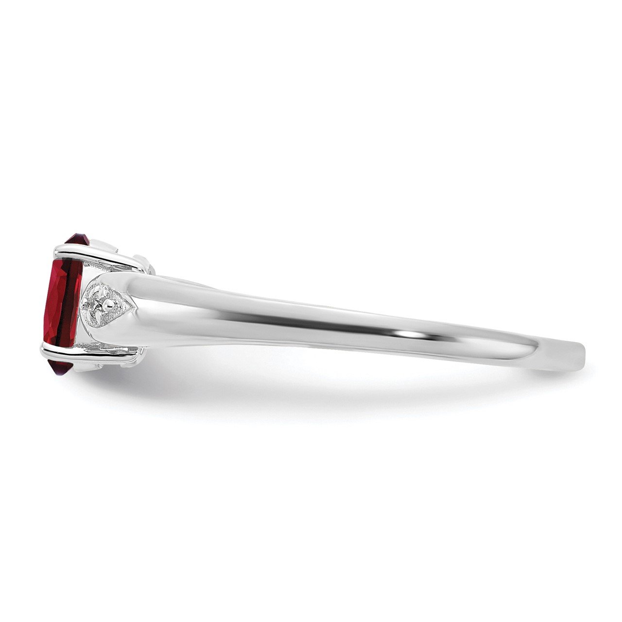 14k White Gold Garnet and Diamond Ring-3
