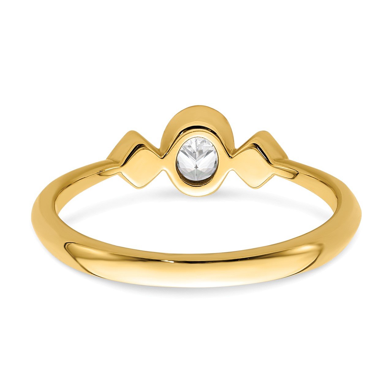 14k Polish Petite Oval Complete Dia Ring-4