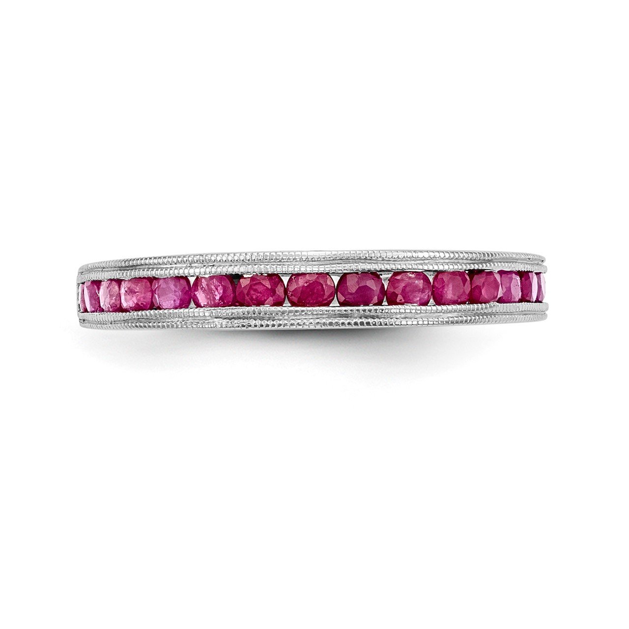 14k White Gold Ruby Band-3