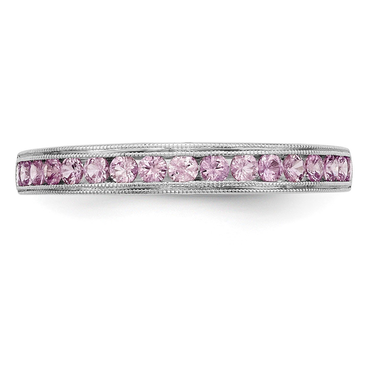 14k White Gold Pink Sapphire Band-3