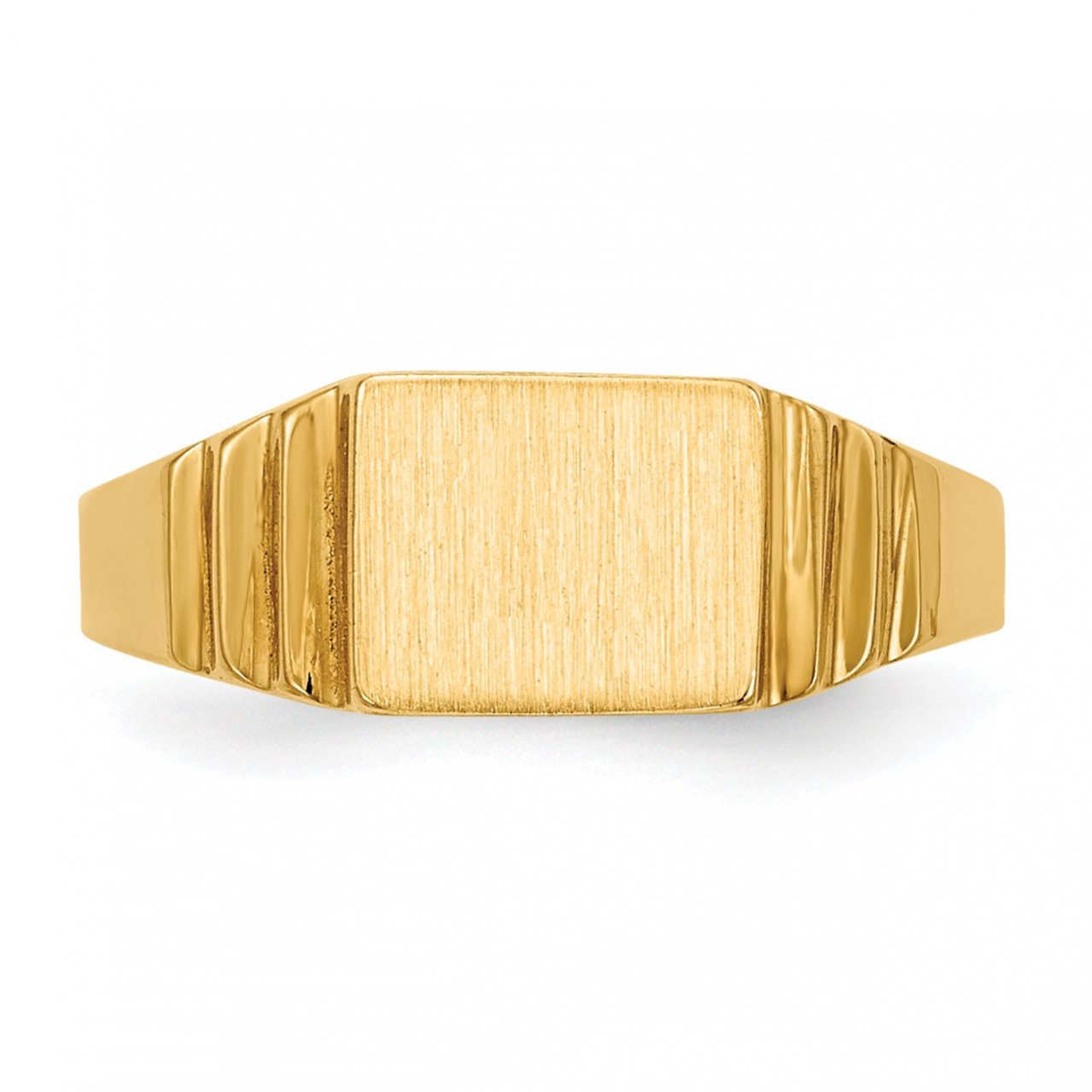 14K Rectangular Satin Baby Signet Ring-3