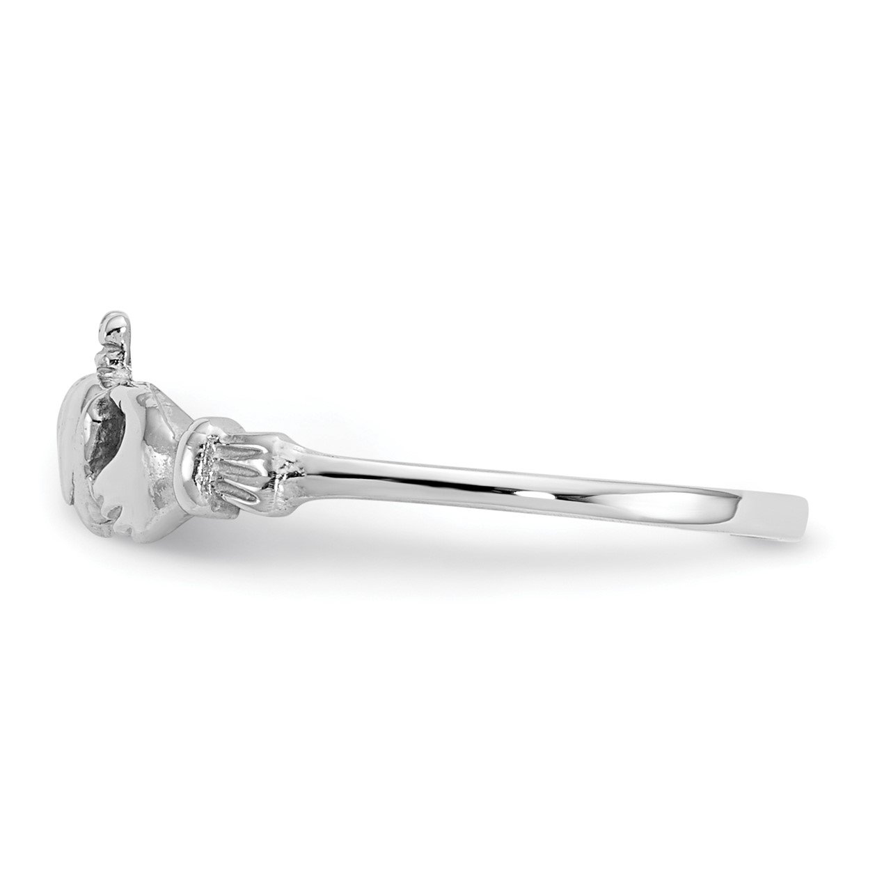 14k White Gold Child's Claddagh Ring-3