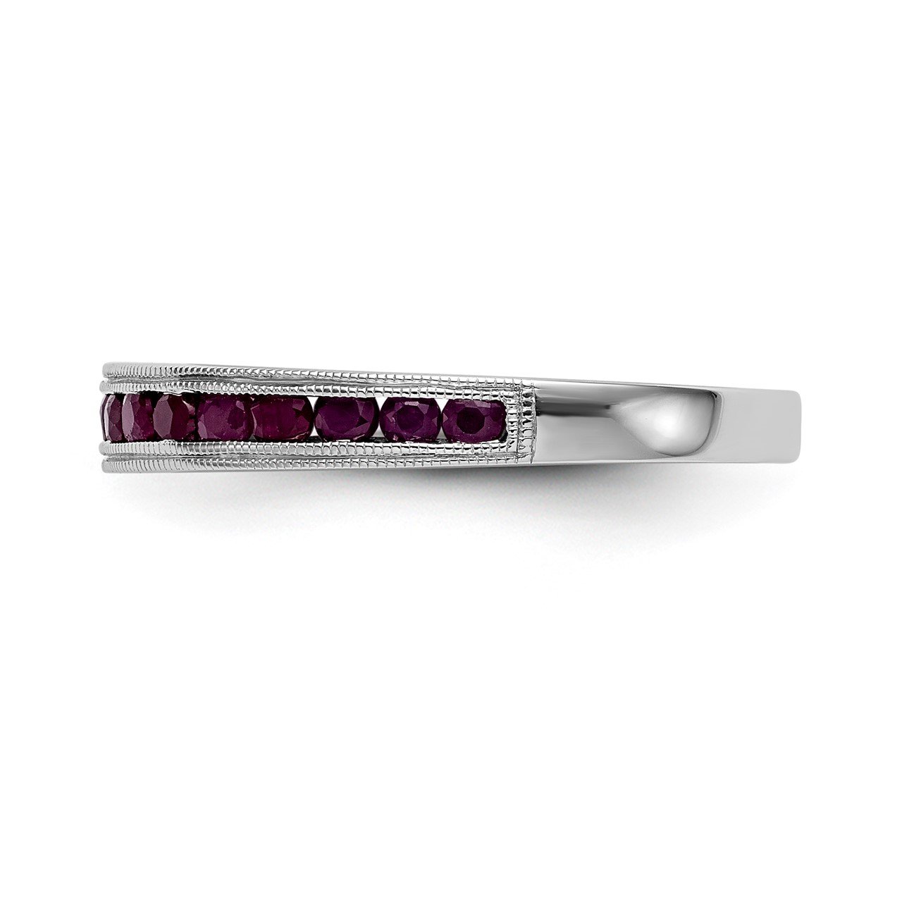 14k White Gold Ruby Band-2