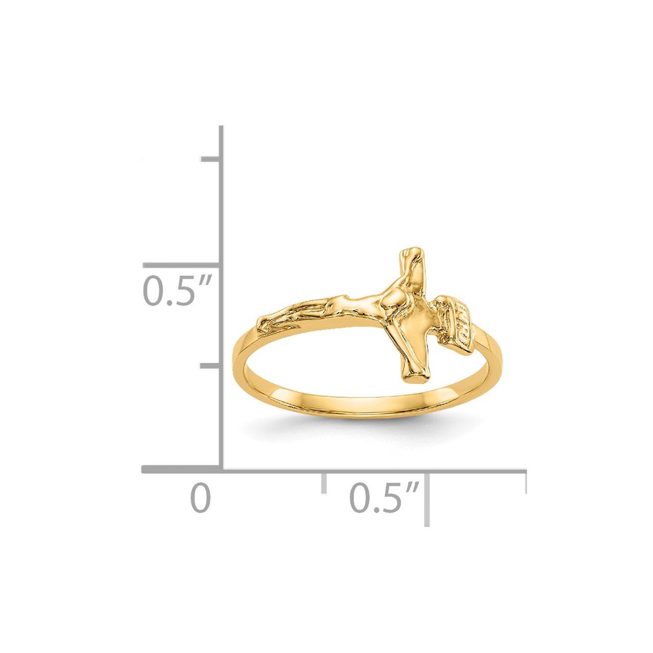 14k Childs Polished Crucifix Ring-2