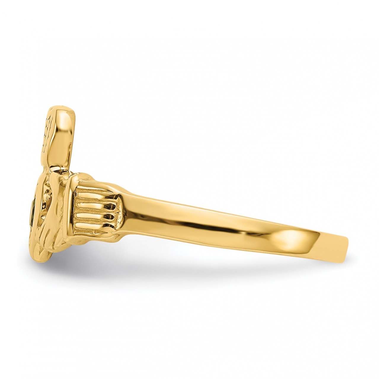 14k Green CZ Claddagh Ring-3