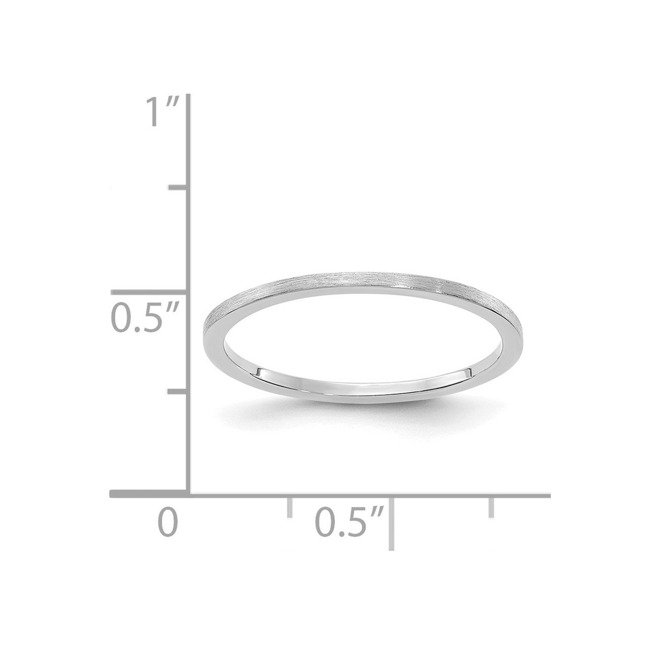 14K White Gold 1.2mm Flat Satin Stackable Band-3