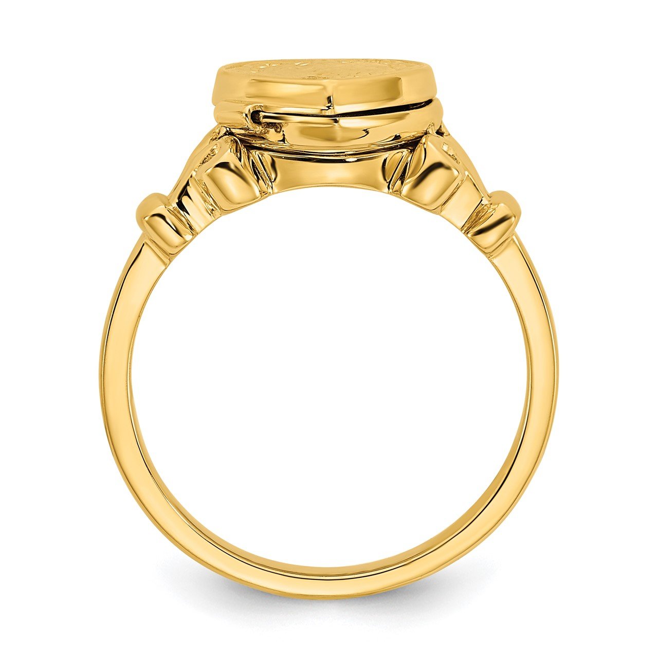 14ky 10mm Heart Shaped (8x8mm Photos) Locket Ring-1