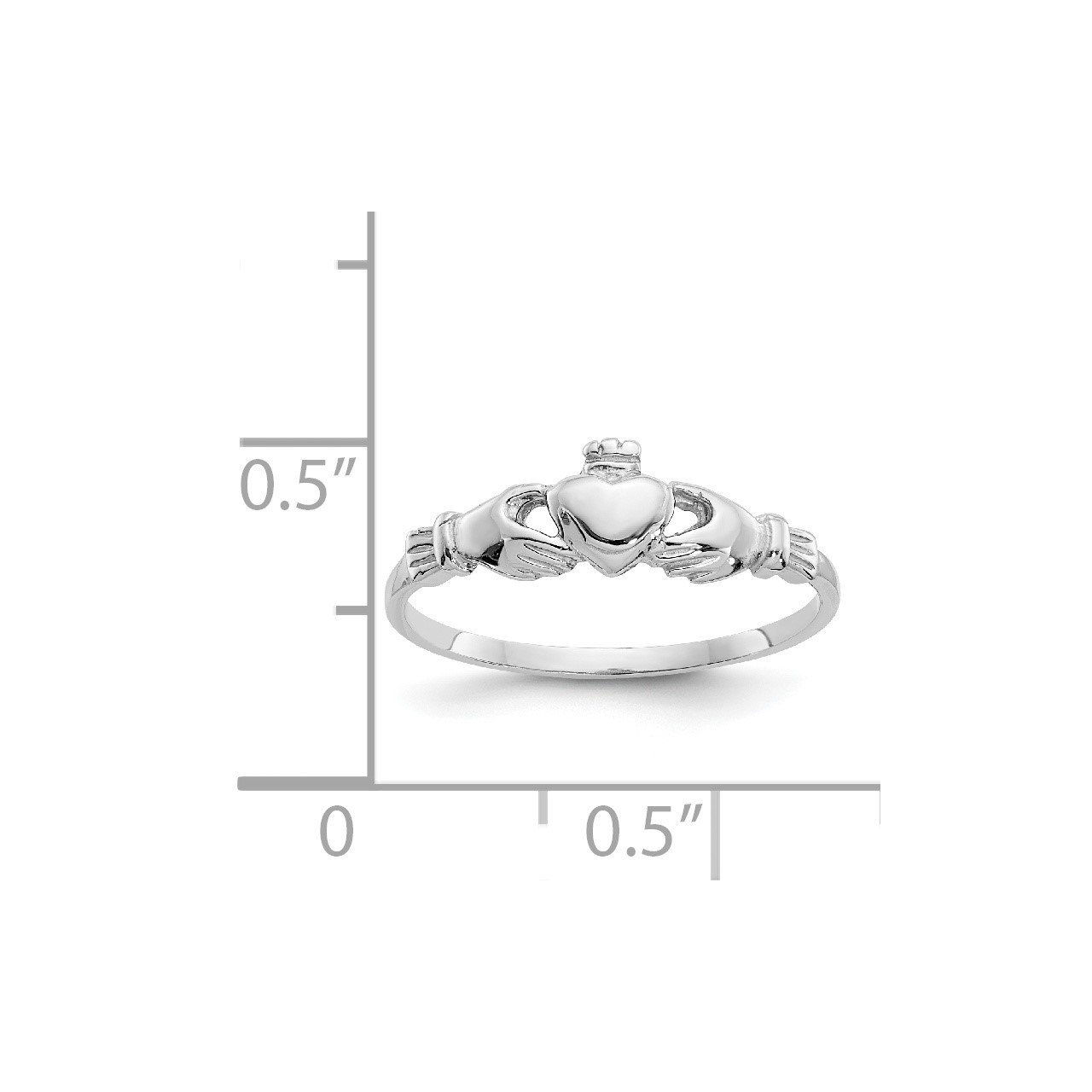 14k White Gold Child's Claddagh Ring-2
